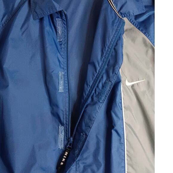 Nike Vintage Windbreaker Jacket XL Blue Y2K Embroidered Swoosh Track Performance - Picture 7 of 15